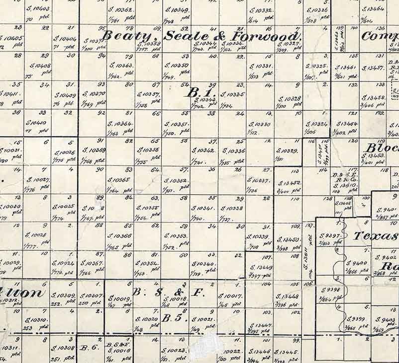 1879 Farm Line Map of Briscoe County Texas