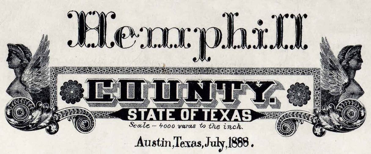 1888 Farm Line Map of Hemphill County Texas