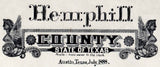 1888 Farm Line Map of Hemphill County Texas