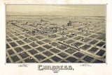 1890 Panoramic Map of Childress Texas