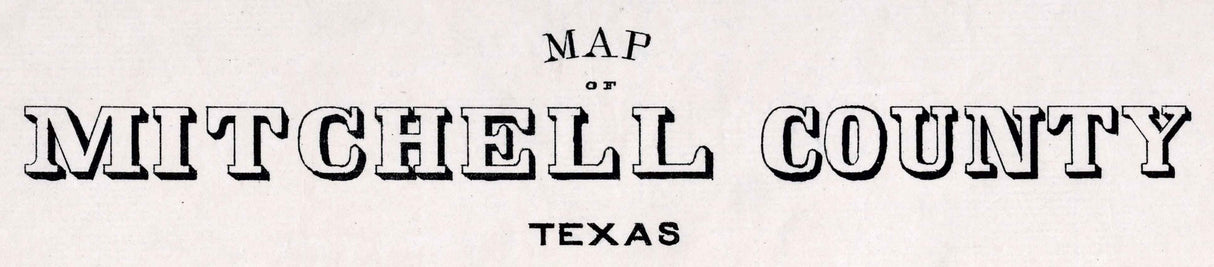 1890 Farm Line Map of Mitchell County Texas