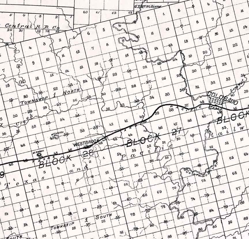 1890 Farm Line Map of Mitchell County Texas