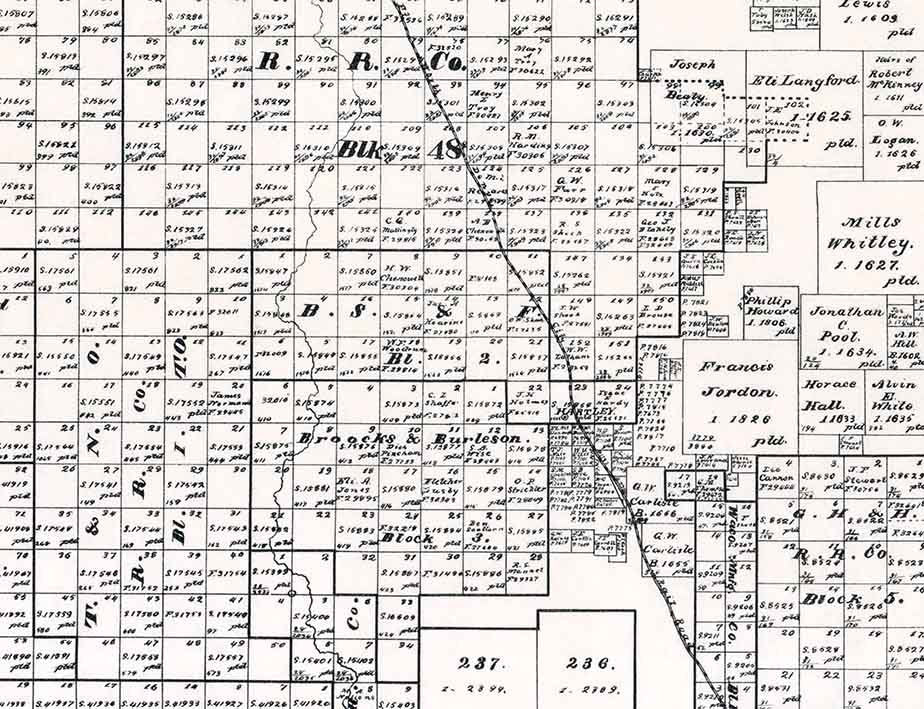 1892 Farm Line Map of Hartley County Texas