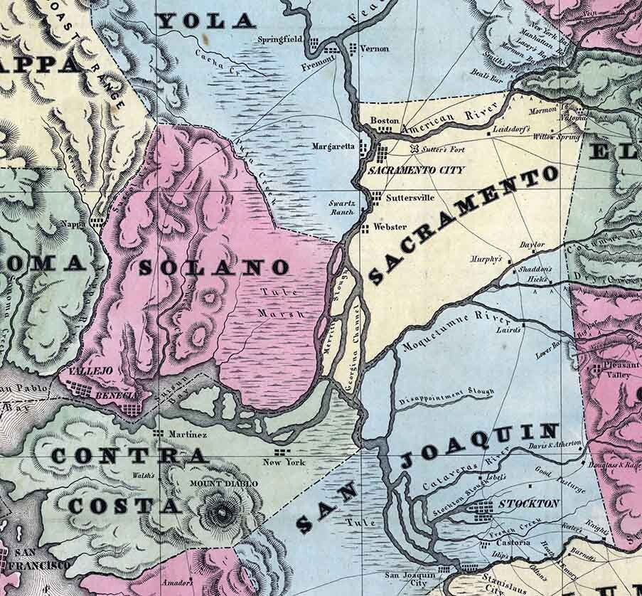1851 Map of the Mining District of California