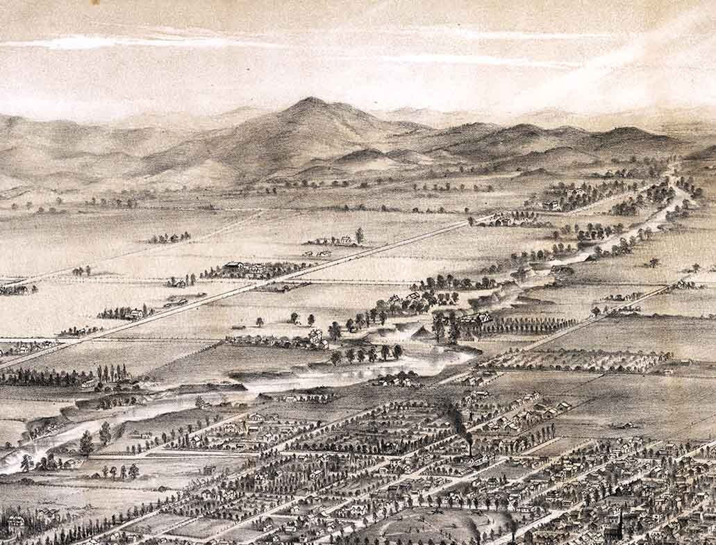 1869 Panoramic Map of San Jose California