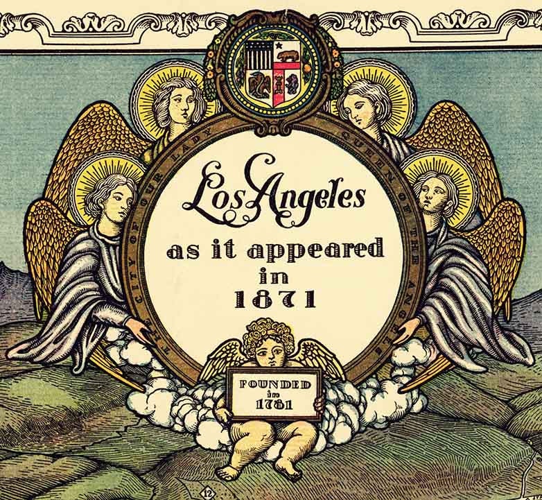 1871 Map of Los Angeles California