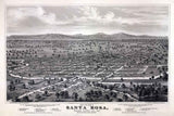 1876 Panoramic Map of Santa Rosa Sonoma County California