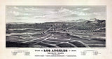 1877 Panoramic Map of Brooklyn Heights Los Angeles California Santa Monica Mountains