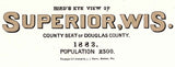 1883 Panoramic Map of Superior Wisconsin