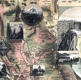 1888 Map of the State of California Sierra Mountains