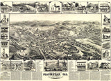 1888 Panoramic Map of Placerville California