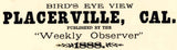 1888 Panoramic Map of Placerville California