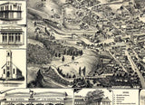 1888 Panoramic Map of Placerville California
