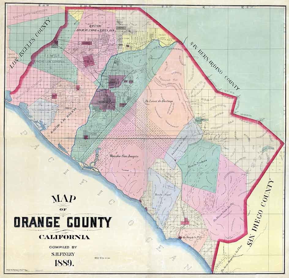 1889 Map of Orange County California