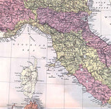 1890 Map of Italy