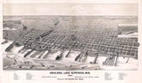 1890 Panoramic Map of Ashland Lake Superior Wisconsin