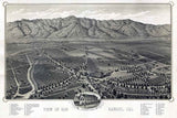 1893 Panoramic Map of San Gabriel California