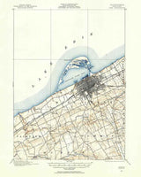 1899 Topo Map of Erie Pennsylvania Quadrangle Lake Erie