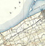 1899 Topo Map of Erie Pennsylvania Quadrangle Lake Erie