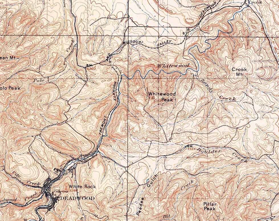 1899 Topo Map of Sturgis South Dakota Quadrangle