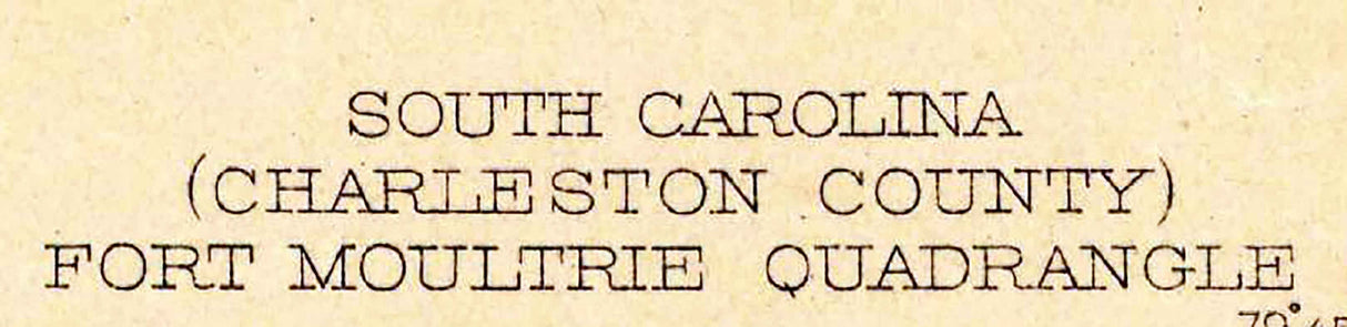 1919 Topo Map of Fort Moultrie South Carolina Quadrangle