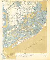 1919 Topo Map of James Island South Carolina Quadrangle Folly Beach