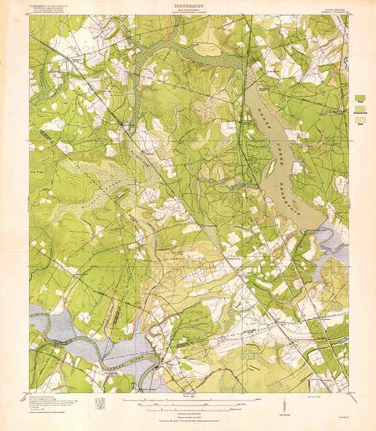 1919 Topo Map of Ladson South Carolina Quadrangle