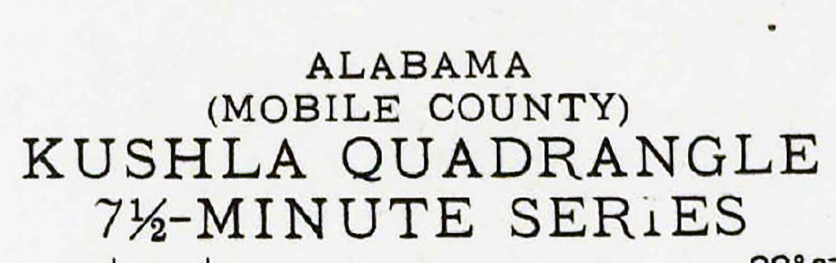 1942 Topo Map of Kushla Alabama Quadrangle