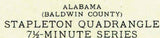 1944 Topo Map of Stapleton Alabama Quadrangle