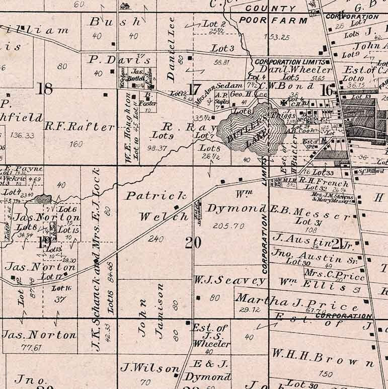 1885 Map of Libertyville Township Lake County Illinois