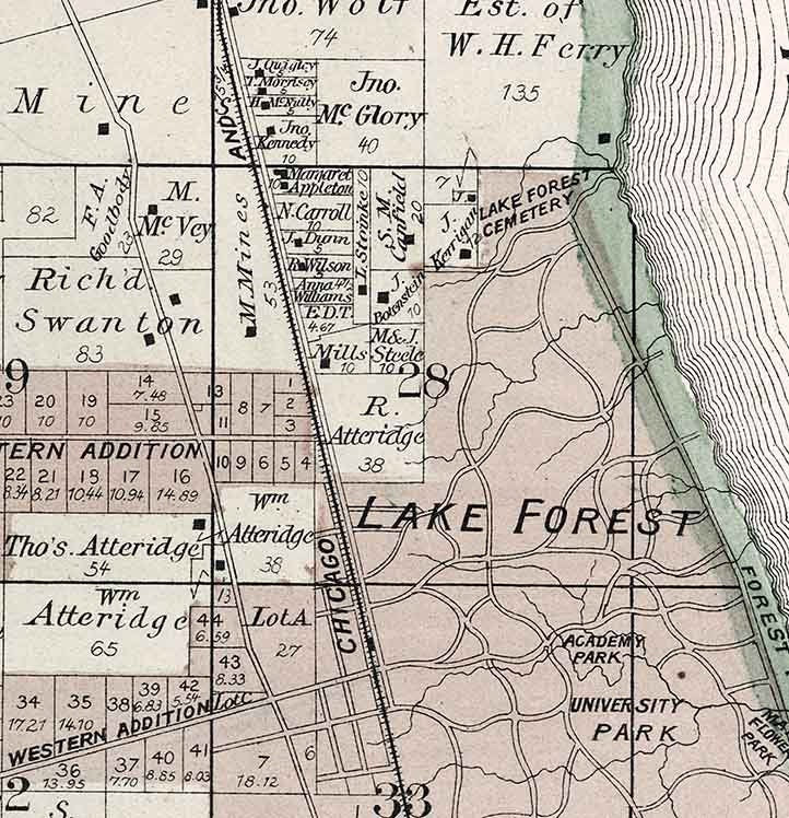 1885 Map of Shields Township Lake County Illinois