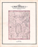 1885 Map of West Antioch Township Lake County Illinois