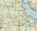 1904 Topo Map of Chautauqua New York Quadrangle Lake Chautauqua