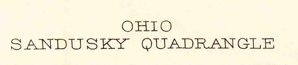 1904 Topo Map of Sandusky Ohio Quadrangle Lake Erie