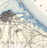 1904 Topo Map of Sandusky Ohio Quadrangle Lake Erie