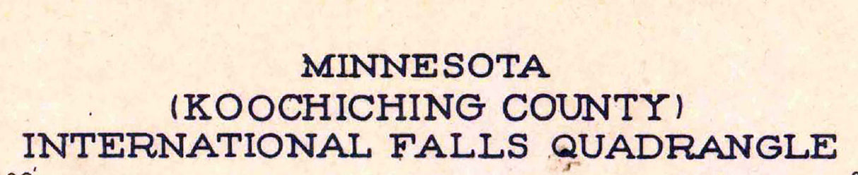 1919 Topo Map of International Malls Minnesota Quadrangle Koochiching County