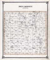 1884 Map of Delmore Township McPherson County Kansas