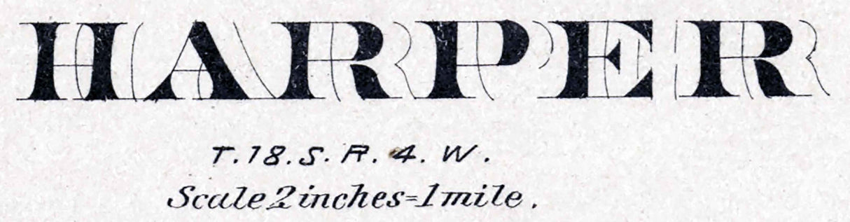 1884 Map of Harper Township McPherson County Kansas