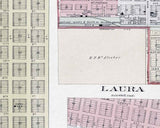 1884 Map of King City Canton Laura McPherson County Kansas