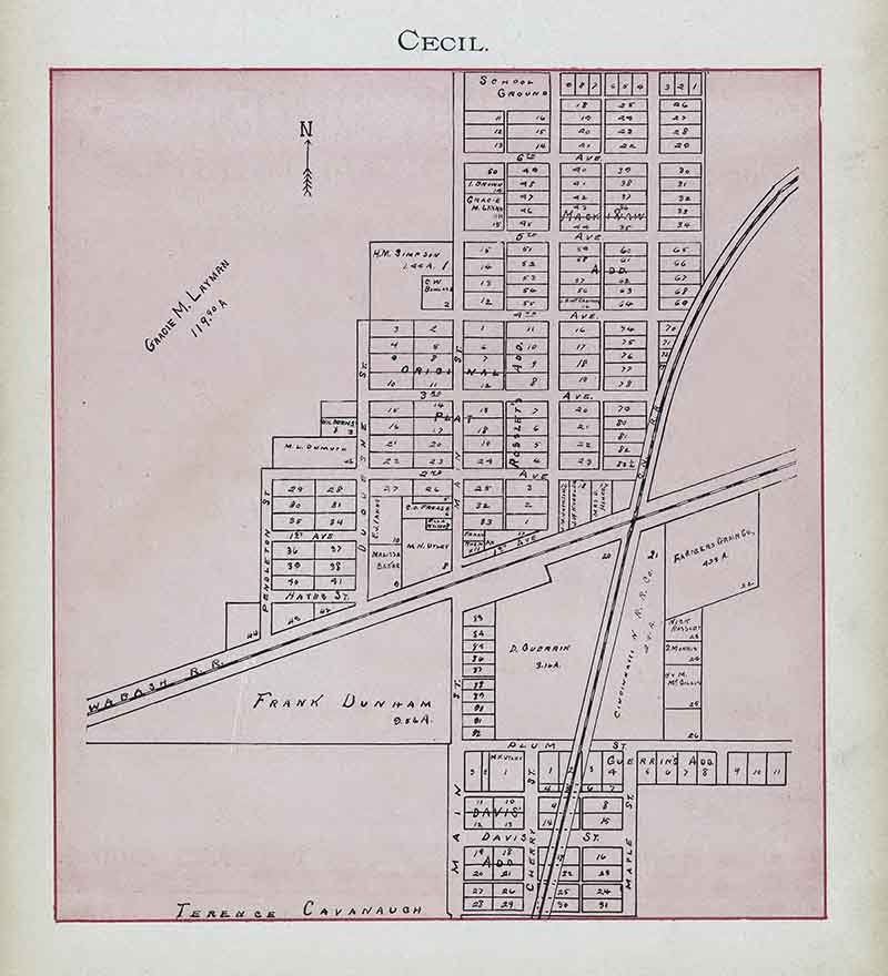 1905 Map of Cecil Paulding County Ohio