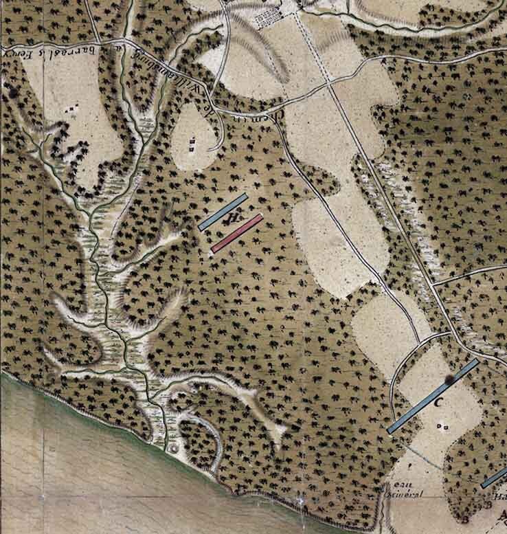 1781 Map of Jamestown Virginia Region