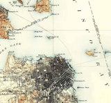 1895 Topo Map of San Francisco California Quadrangle Alcatraz