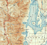 1899 Topo Map of Grand Teton Wyoming Quadrangle Jackson Lake
