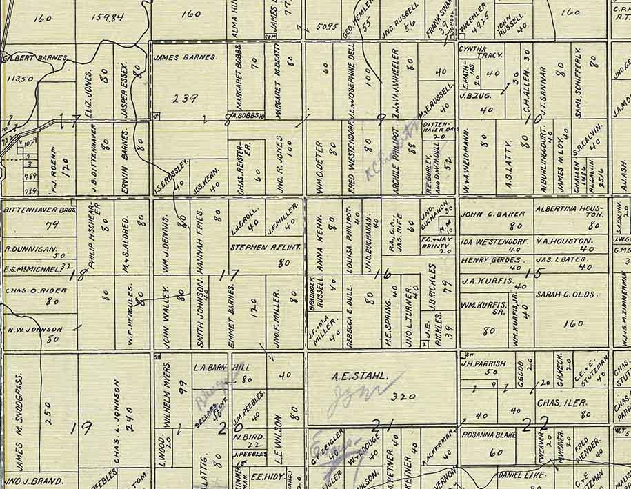 1905 Map of Jackson Township Paulding County Ohio