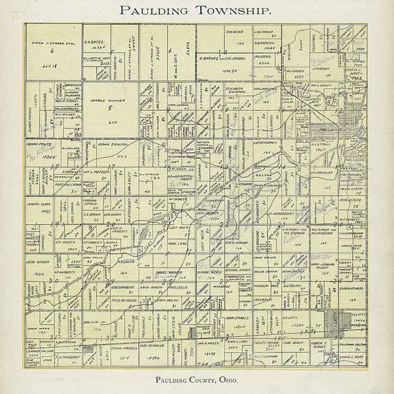 1905 Map of Paulding Township Paulding County Ohio