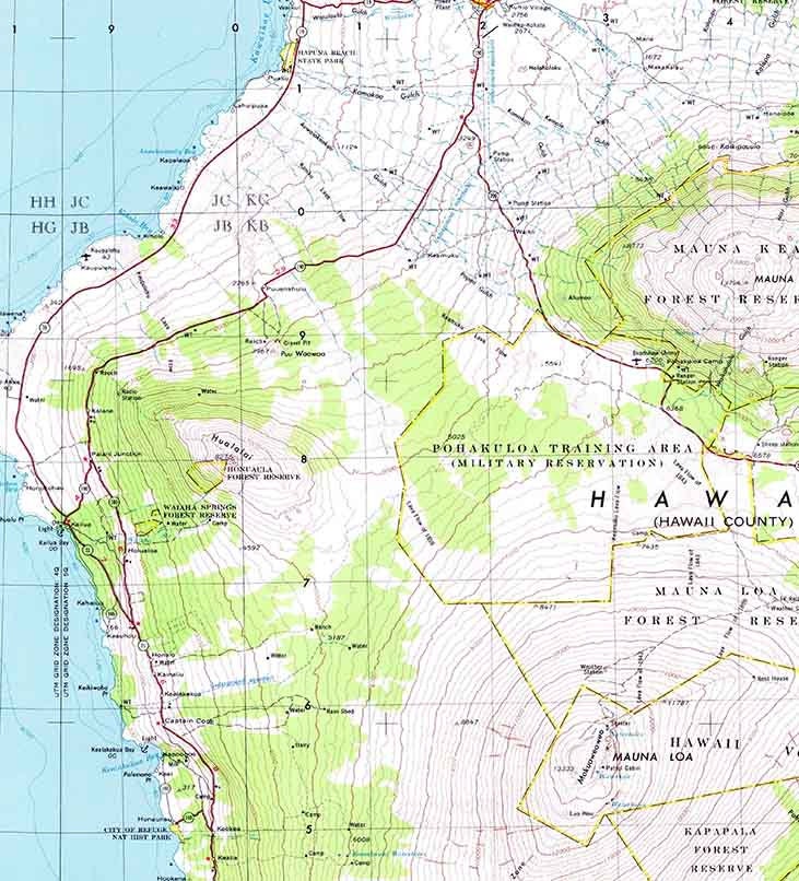 1975 Topo Map of Hawaii Quadrangle