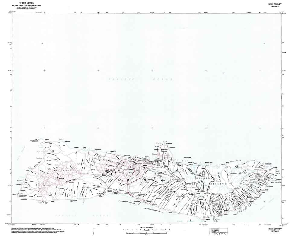 1975 Topo Map of Maui Hawaii Quadrangle