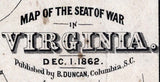 1862 Map of the Seat of War Virginia