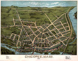 1878 Panoramic Map of Chicopee Massachusetts