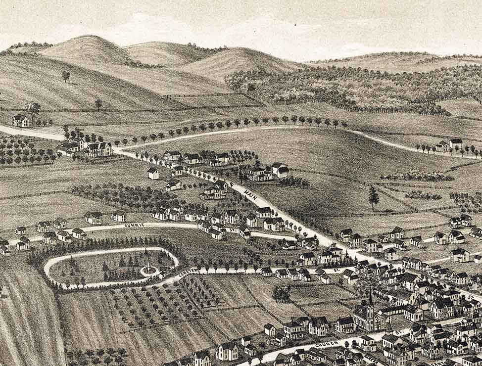 1885 Panoramic Map of Fairport New York